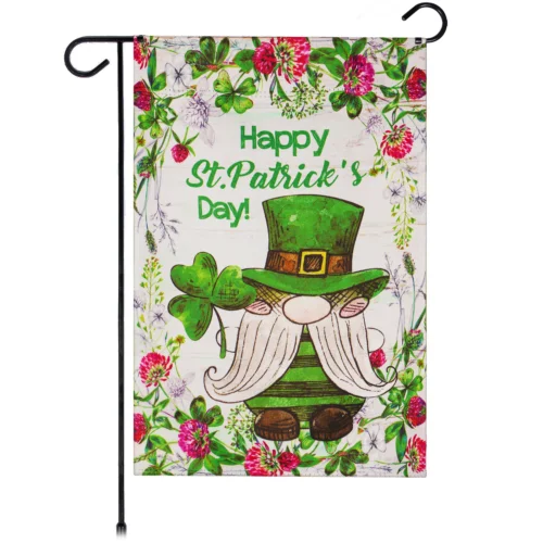 G128 Garden Flag Happy St. Patrick's Day Leprechaun Gnome 12