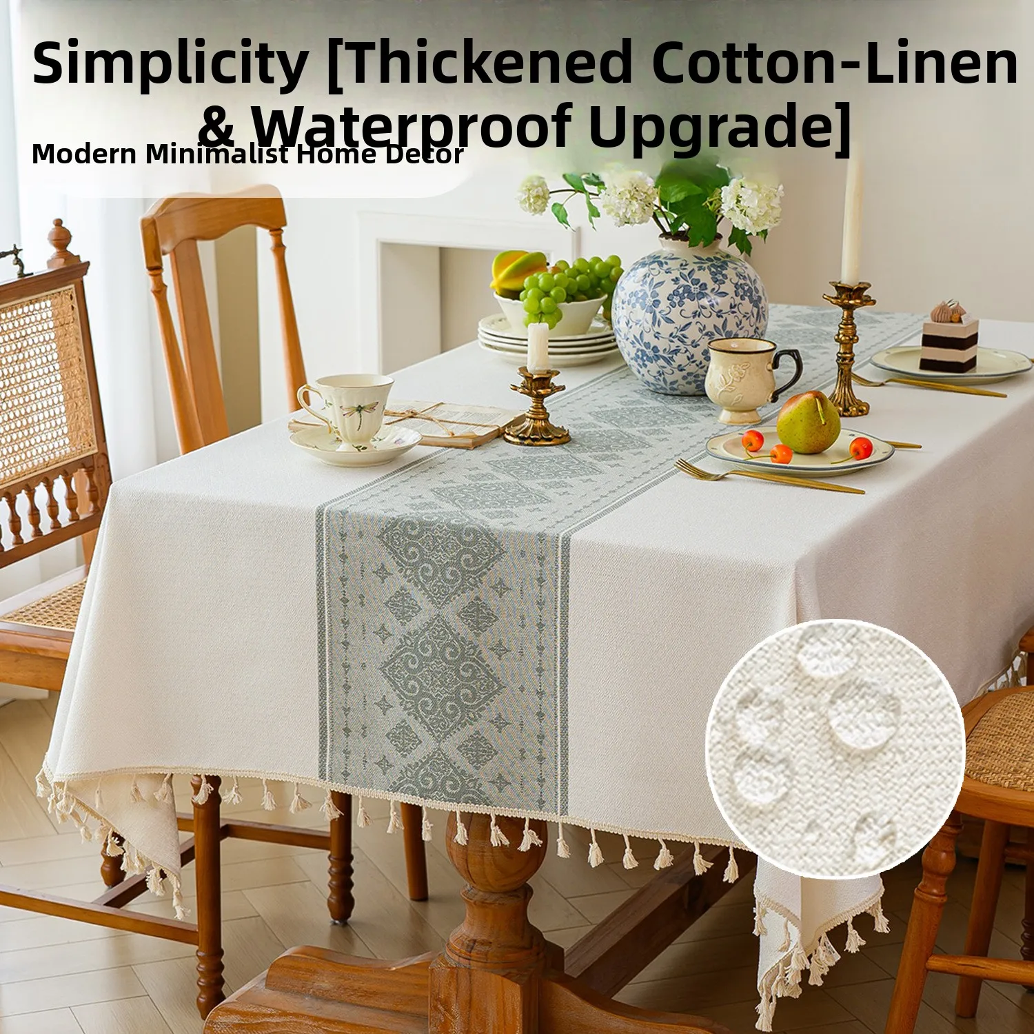 

Скатерть прямоугольная в стиле Ins, европейский стиль, хлопок-лен, имитация, пылезащитная, для обеденного стола, для кофейного столика