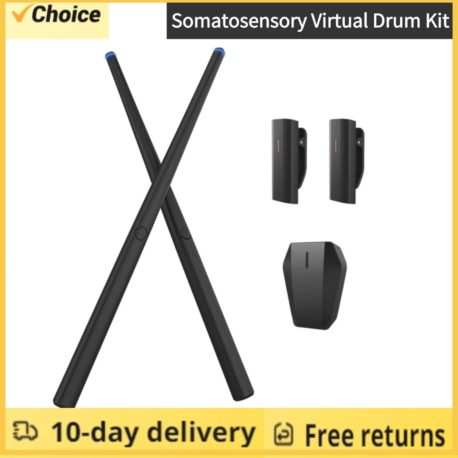 1 Set Somatosensory Virtual Drum Kit Air Drumsticks Musical Instrument for Home Studio Outdoor Camping Entertainment