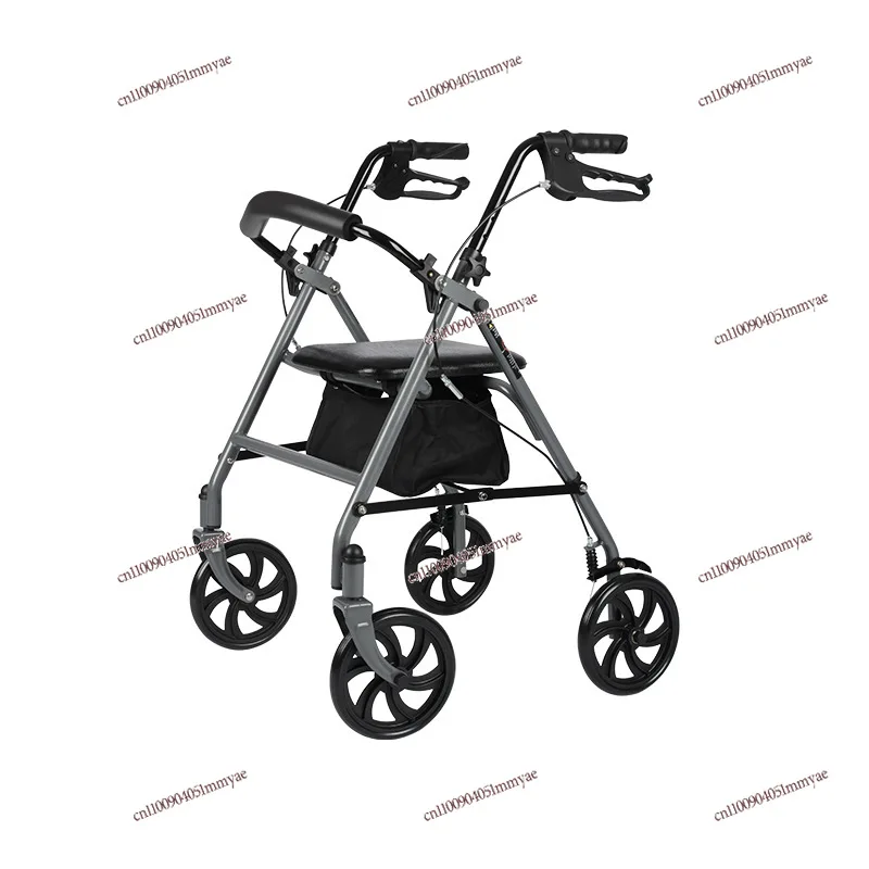 The Elderly Walking Walker Rehabilitation Training Folding Walker Trolley Shopping Transport Non-slip Walking Walker