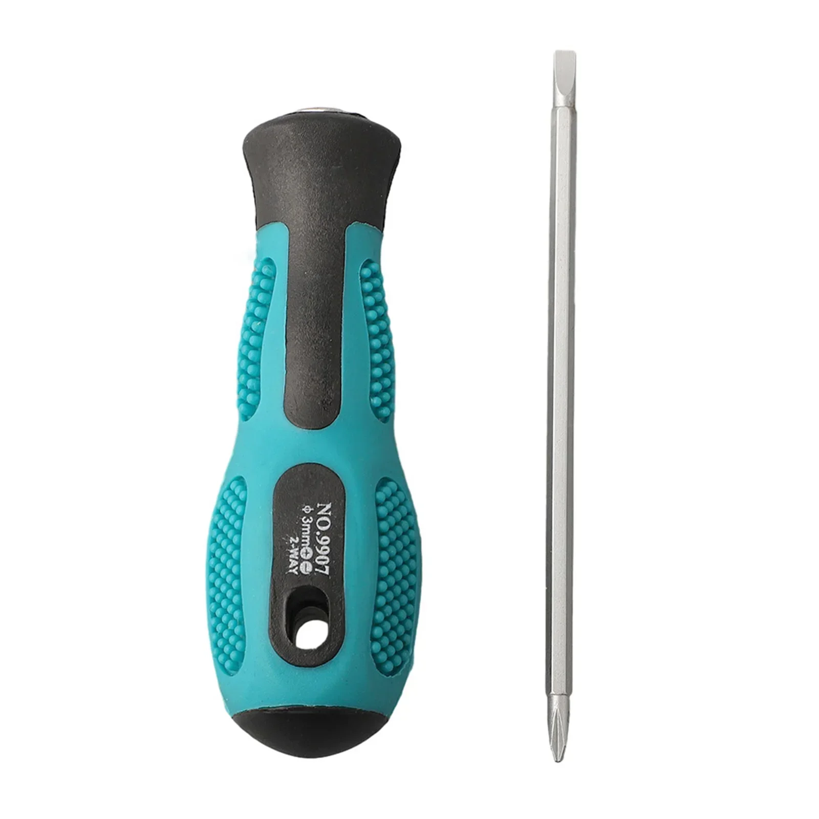 Double Screwdriver Magnetic Dual Use Screwdriver with Slotted and Cross Tips Nonslip Handle 75mmx3mm Hex Shaft