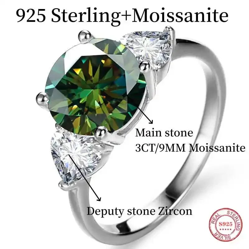 Imagem -03 - Sace Gems-anel Moissanite para Mulheres Cor d 3ct S925 Sterling Sliver Plated Ouro Branco 18k Noivado de Casamento Jóias Finas