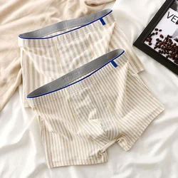 Cotton Boxer Shorts Men's Panties Stripe Underpants Boxershorts Underwear for Man Soft Sexy Mens Boxer L-3XL