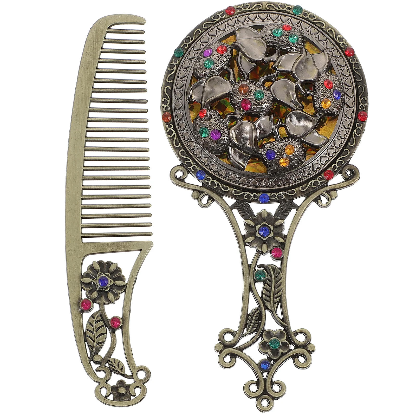 Retro Makeup Set Compact Lightweight Travel Size Unique Mirror Decor High Definition Perfect Gift Women Vanity Mirror Kit