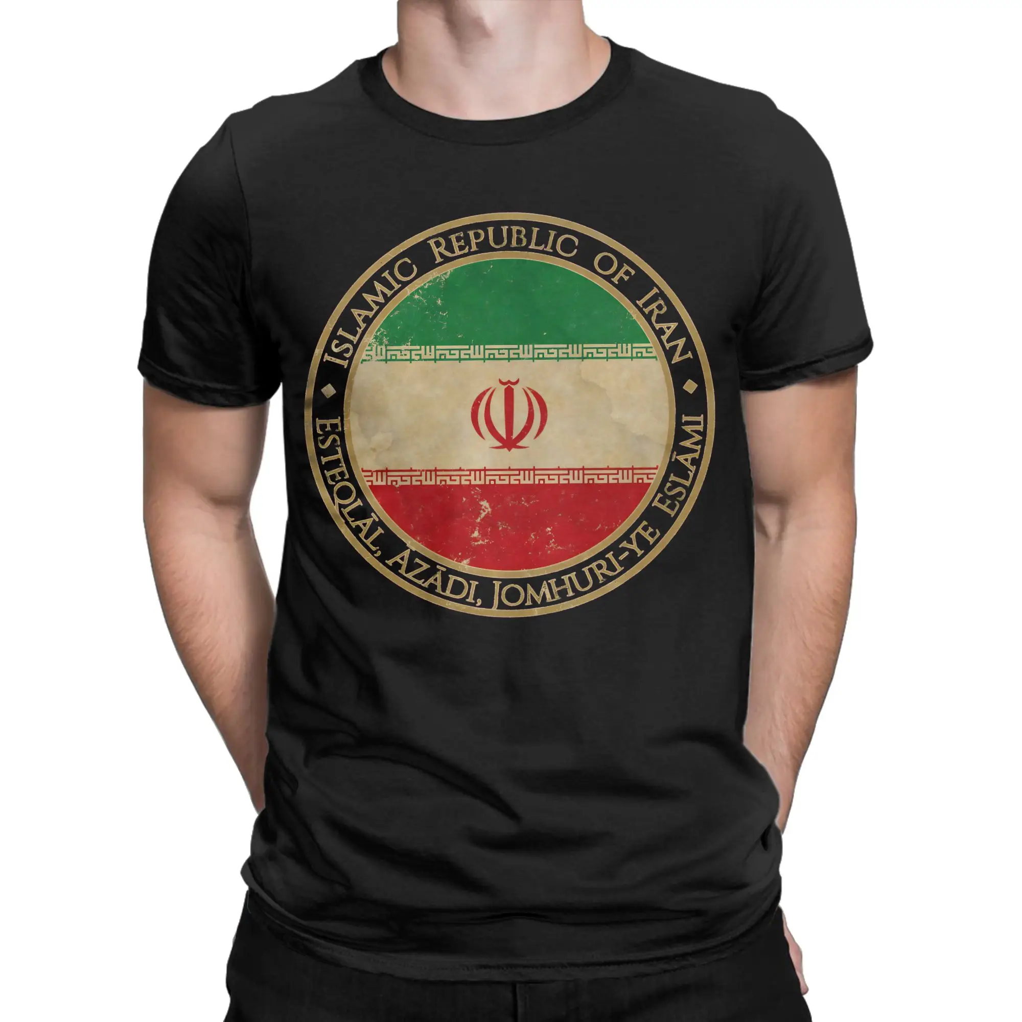 Vintage Islamic Republic of Iran Asia Asian Flag T Shirt Summer Harajuku T Shirts Men Cotton O Neck Oversized Tees Casual Tshirt