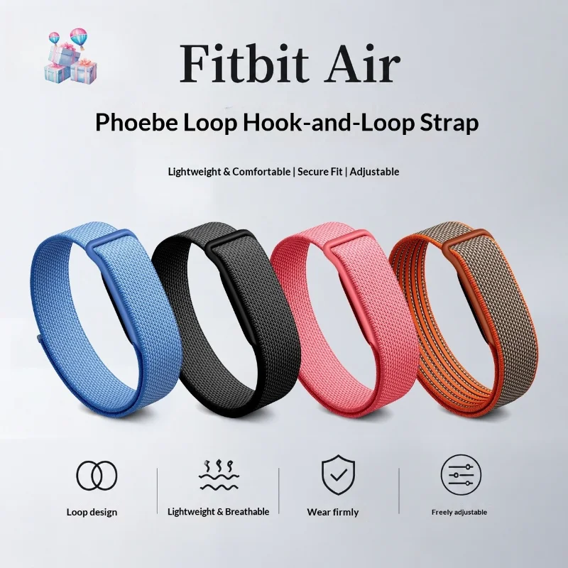 Nylon Sport Loop Strap For Google Fitbit Air Bracelet Breathable Hook & Loop Band Adjustable Replacement Fitness Wristband