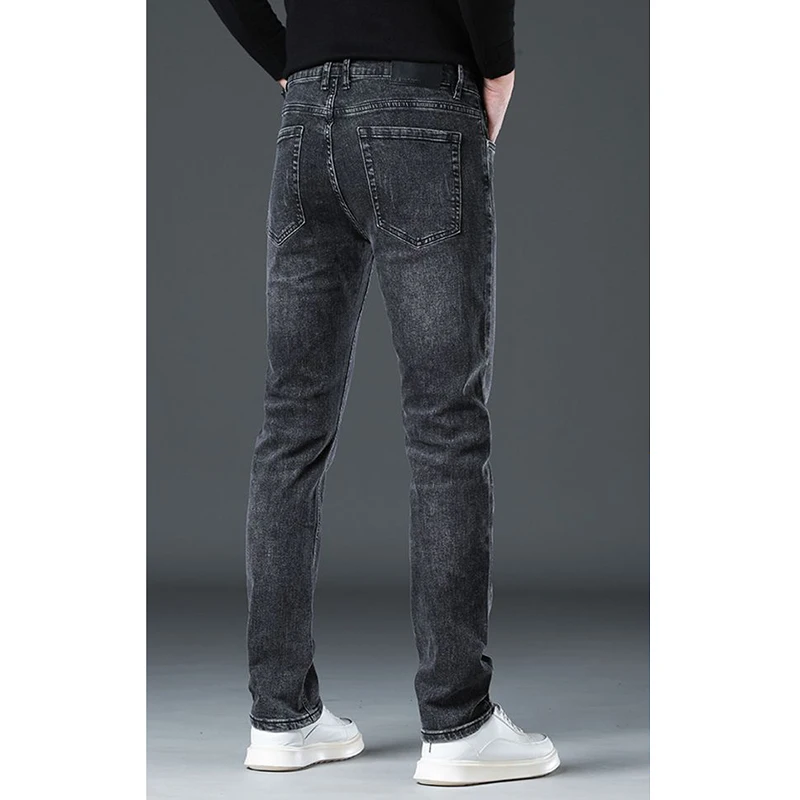 Men Comfortable Breathable Jeans Male Casual Versatile High Quality Stretch Denim Pants Fashion Trend Solid Color Trousers