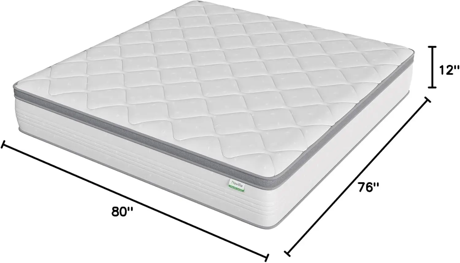 Novilla King Mattress, 12 Inch Hybrid MattressKing with Comfort Foam, Innerspring Pillow TopKing Mattress in a Box, KingSize