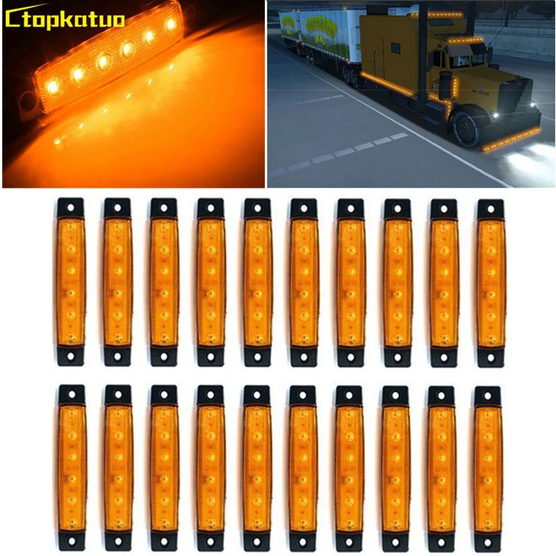 

20PCS 6 LED Light Truck Trailer Side Marker Clearance Light 12V 24V LED Marker Van Side Lighting Lamp Rear TRUCK LIGHT FOR CAR
