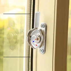 Stainless Steel Window Lock Al-Alloy Door Window Lock Crescent Lock Plastic Steel Accessories Sliding Door Shackle Safety Lock