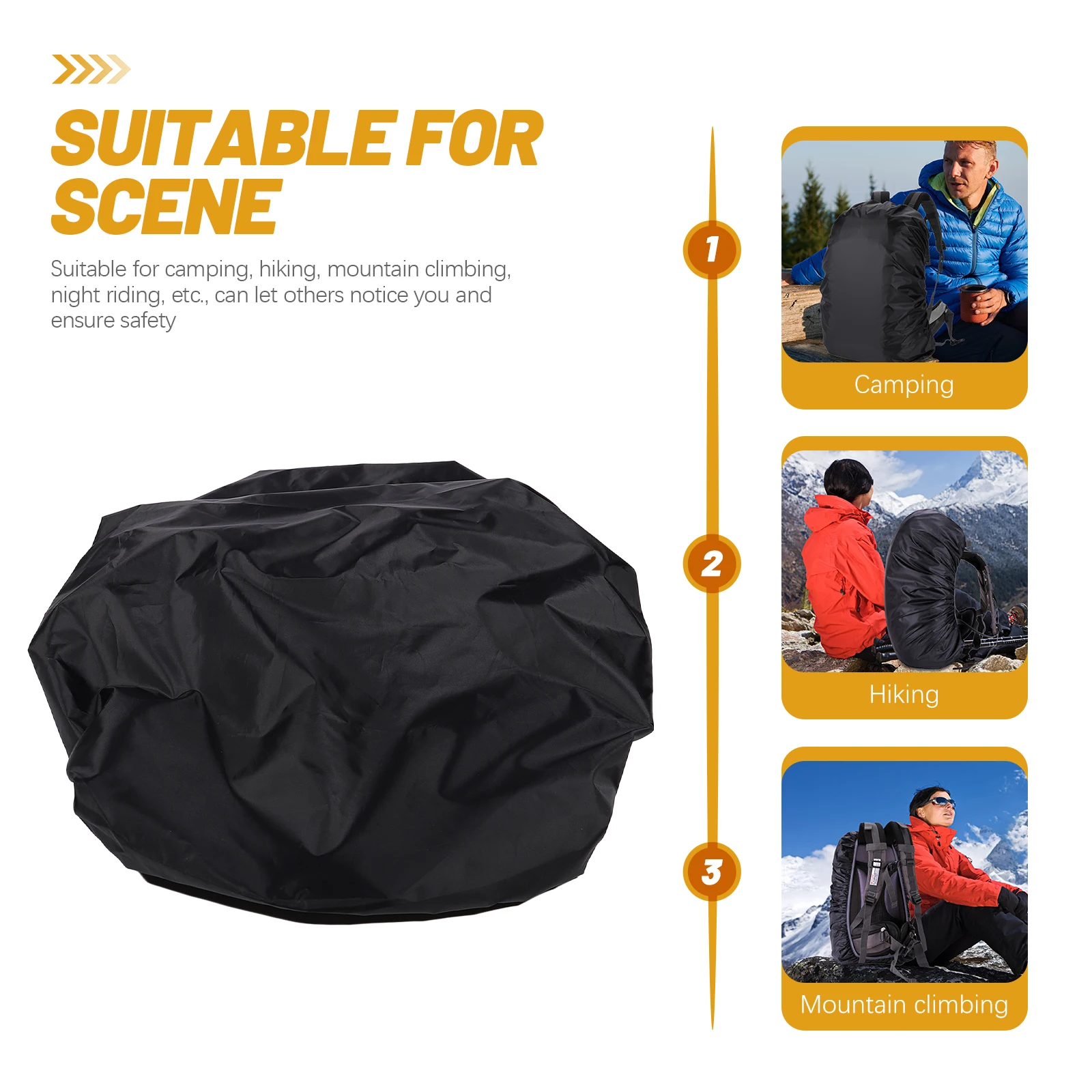 

s Backpack Rain Cover 70L Black Foldable Dust proof Storage Bag for Hiking Camping Bicycling Outdoor Waterproof Protection