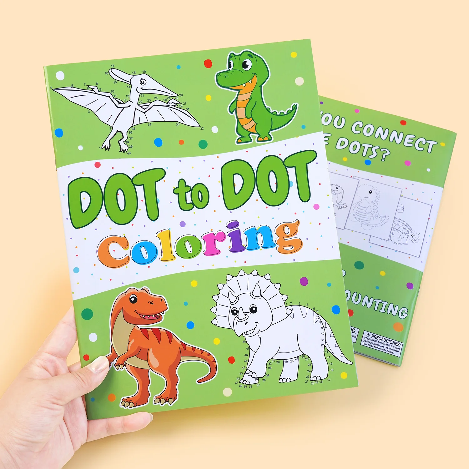 

Книга для занятий Jumbo Dot To Dot and Draw 2-в-1 — книга для занятий подключением точек для создания динозавров, слесок, раскрасок и подсчетов
