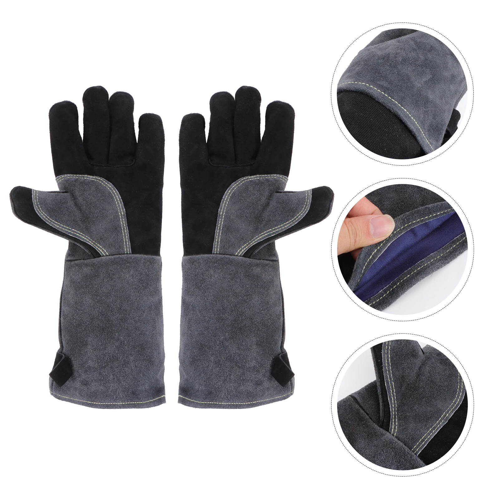 

Heat Resistant Gloves Long Length Forearm Wrist Protection Fireproof Oven Barbecue Industrial Use Imitation H Safety