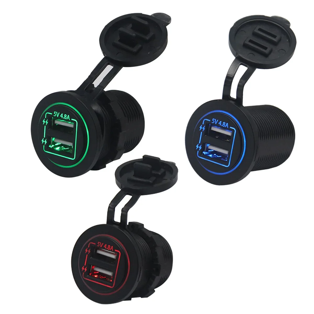 

Car motorcycle car charger 5V 4.8A mobile phone USB modified car charging with aperture mobile phone charging