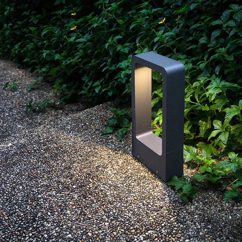 Solar LED Courtyard Column Lamp Modern Aluminum Outdoor Villa Lawn Landscape Light for Garden Yard Pathway Decoration Lighting