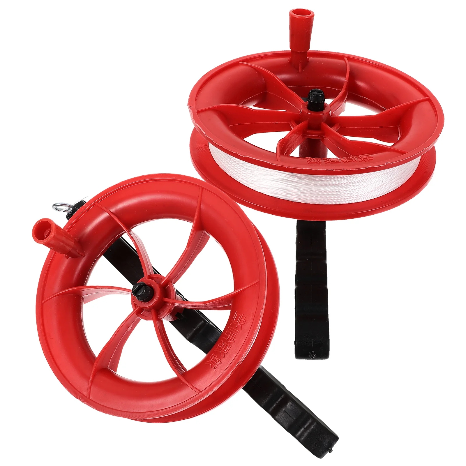 2 Pcs Kite Line Wheel Outdoor Sports Tool Accessories String Reel Winder Winding Red