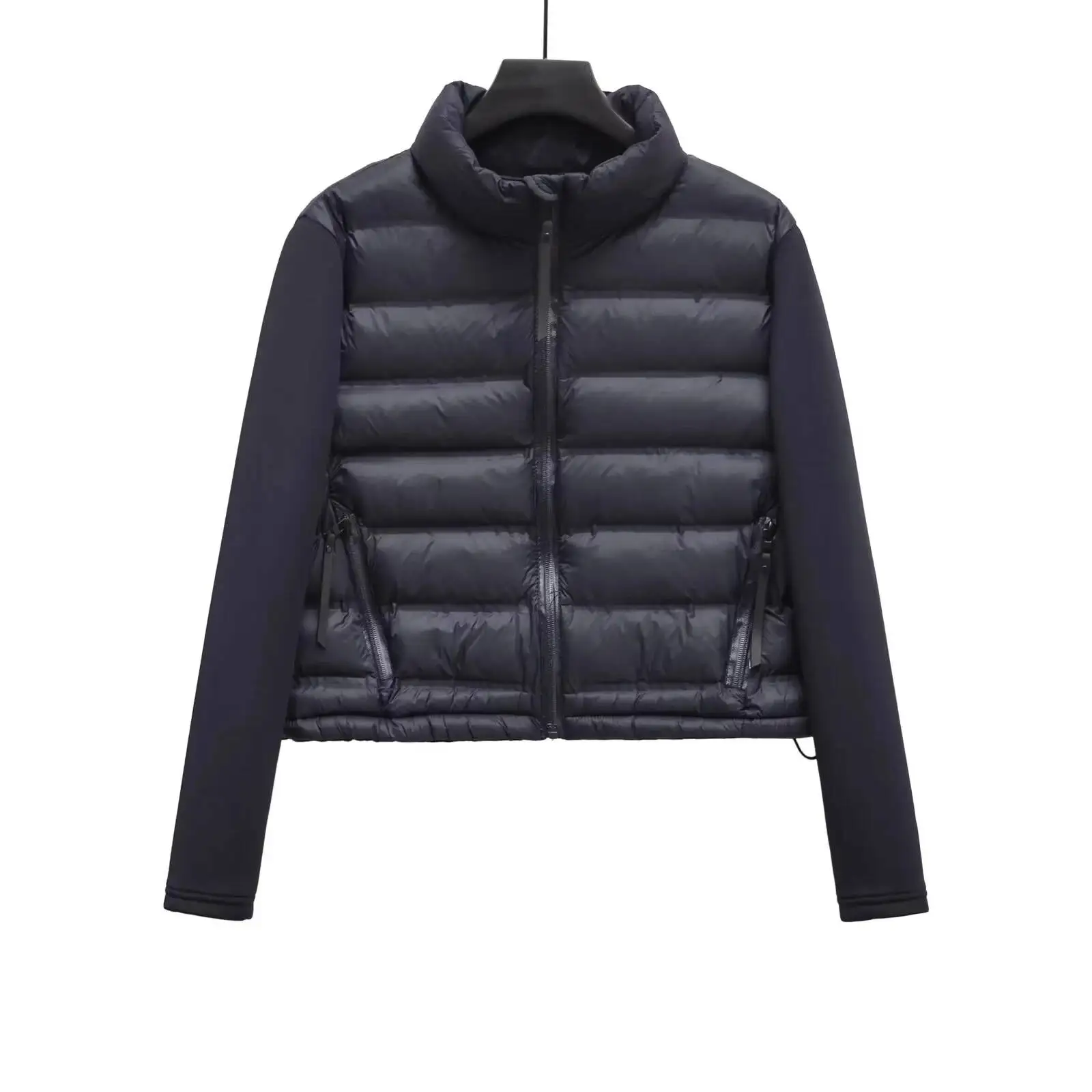 Woman's Jacket Patchwork Cropped Long Sleeve Coat Armygreen Parkas Veste Femme Parki