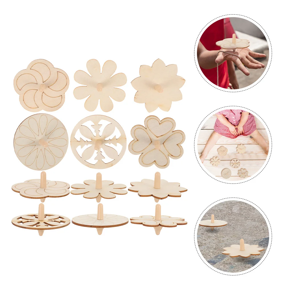 

Набор из 18 деревянных гироскопов для росписи, неокрашенные заготовки для рисования, портативные развивающие творческие аксессуары для детей