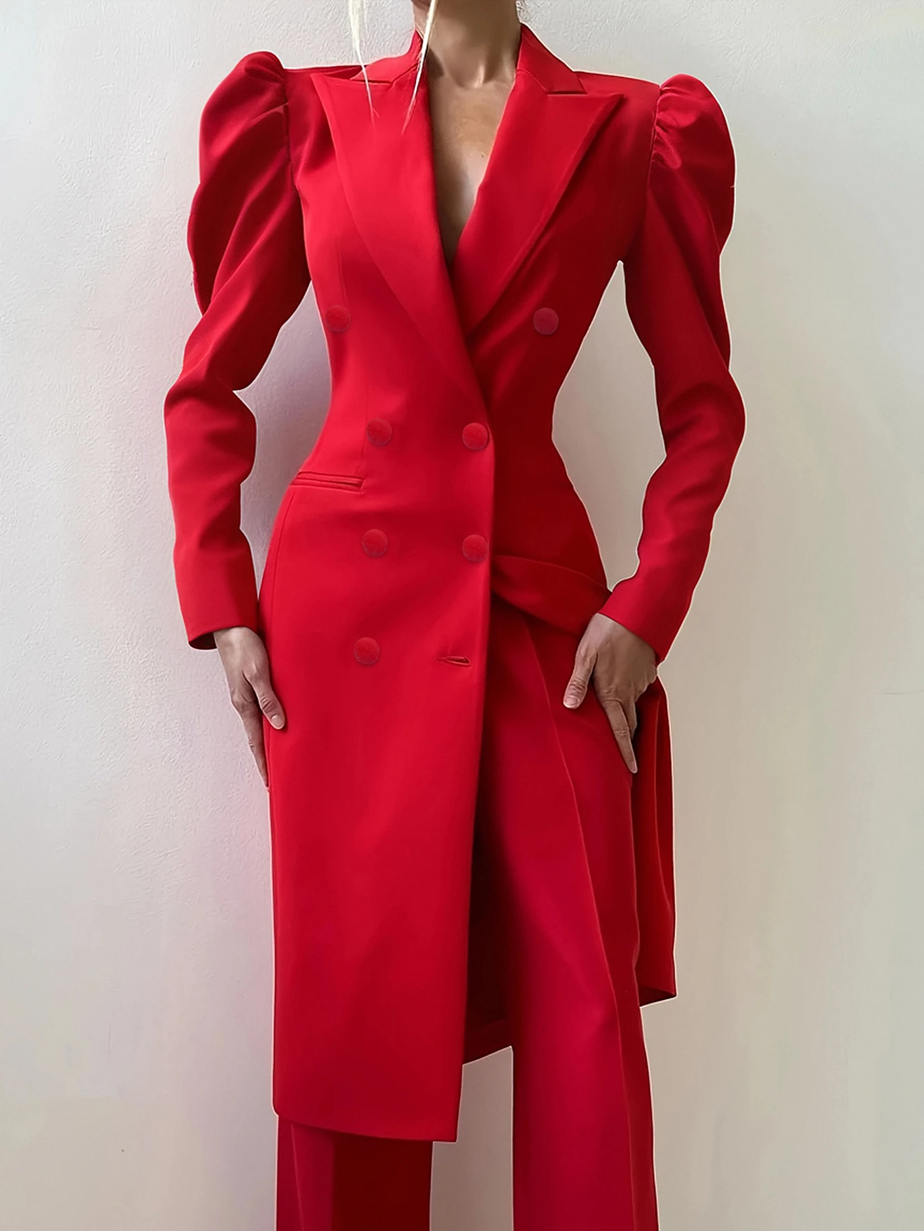 

Women's Business Blazer Autumn Winter Long Sleeve Turn-down Collar Button Front High Street Style Plain Office Wear Blazer