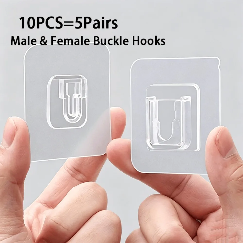 5SET Snap Hook Utility Hook Easy Install Multi Purpose Plastic Holder For Router Outlet Photo Frame Remote Waterproof Kitchen