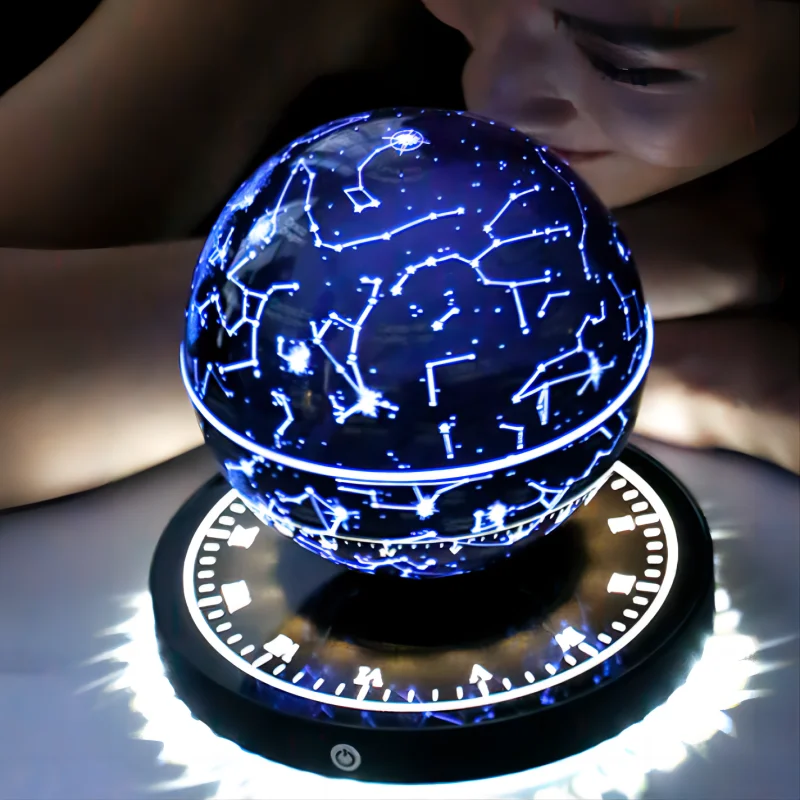 Levitating Lamp Magnetic Levitation Globe LED Earth Floating Lamp Rotating Globe Zodiac Bedside Lights Novelty Christmas Gifts