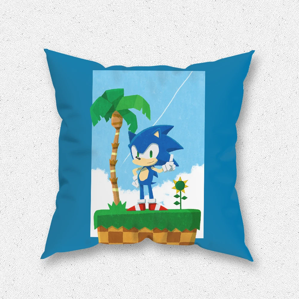 Cartoon-S-Sonics Pillow Case For Home Bedroom Room Decoration Living Room Sofa Cushion Cover Suitable