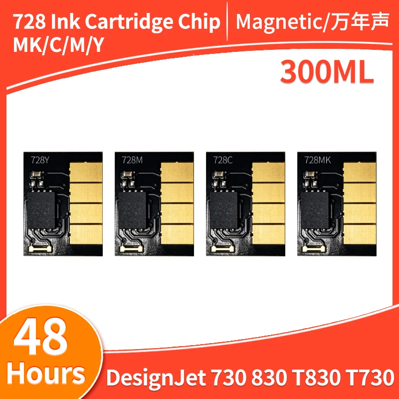 300ml New Upgrade Chip Compatible For HP728XL ink Cartridge Chip For HP DesignJet 730 830 T830 T730 F9J68A F9J67A F9J66A F9J65A
