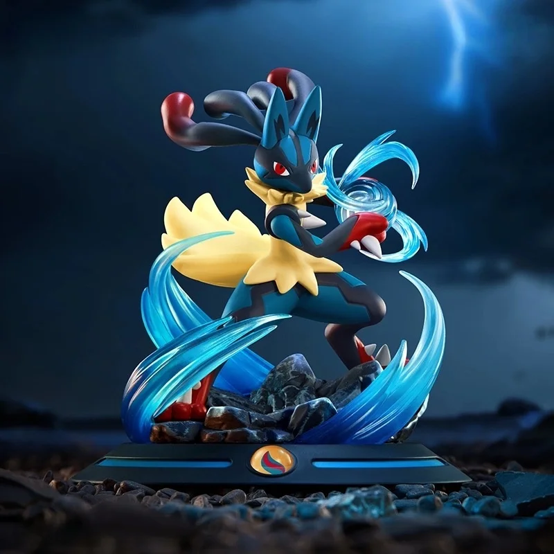 pokemon-anime-action-figures-mega-lucario-funism-original-genuine-home-model-figurine-desktop-collect-ornaments-toy-gift