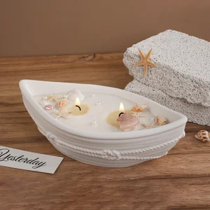 Perahu Lilin Mangkuk Cetakan Silikon DIY Lilin Kapal Nampan Jar Cangkir Plester Resin Beton Pot Bunga Cetakan Dekorasi Rumah 12 cetakan toples penjualan terbaik - №