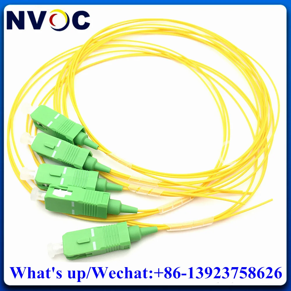 50Pcs SC/UPC SM 9/125 SX 1M 0.9mm PVC White Color Tight Buffer,SCAPC OM1 OM2 62.5/125 50/125 MM 1M Fiber Optic Pigtail Cable