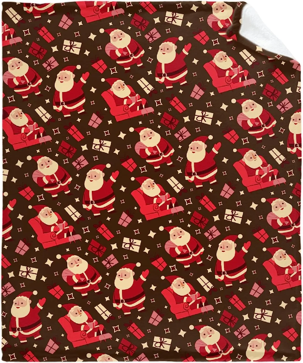 Merry Christmas Santa Gift Blanket Print Soft Lightweight Warm Cozy Plush for Bedroom Bedding Couch Novelty Gift