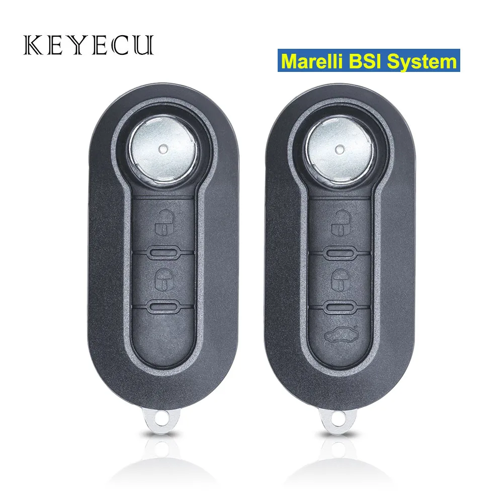 

Keyecu Remote Car Key Fob 2 3 Buttons 433Mhz with PCF7946 Chip for Fiat for Citroen for Peugeot - Marelli BSI - FCC: RX2TRF198