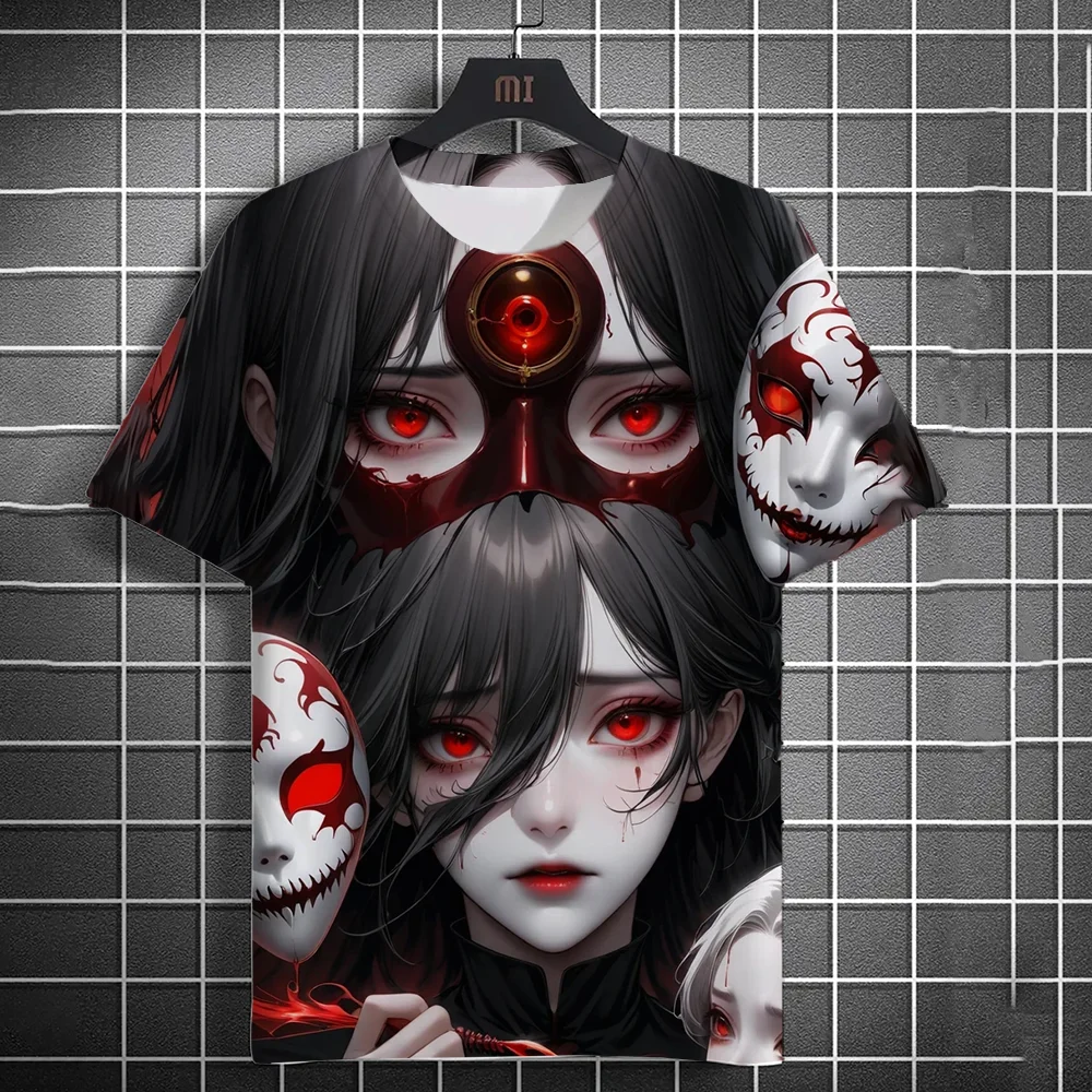 2024 New Men\'s Anime Vampire Girl Graphic T-Shirts 3D Print T Shirt Man/Women Short Sleeve Tee Fashion Kid Y2k Top Mens Clothing