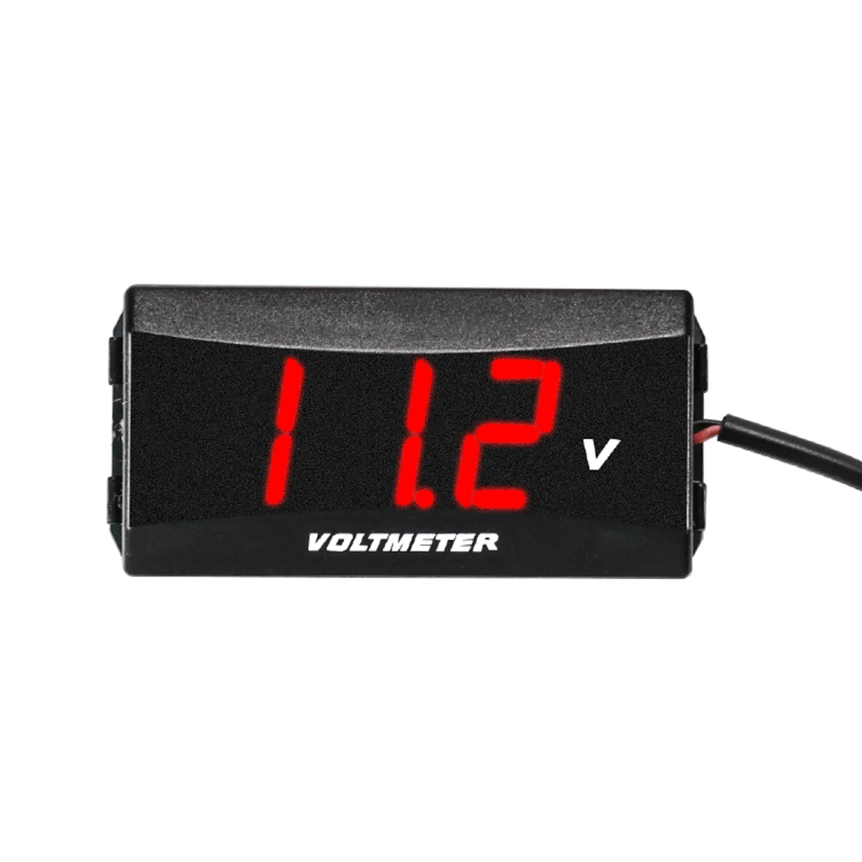 Motorcycle Mini LED Digital Voltmeter Monitor Panel Meter Volt Voltage Tester Reverse Connection Protection 12V-80V Red