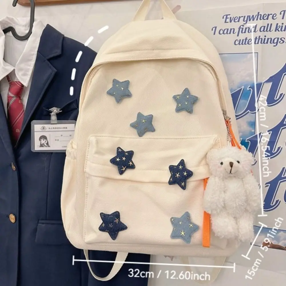 Japanese Cute Seven Five Pointed Star Backpack for College Students School Bag for Women High School Backpack