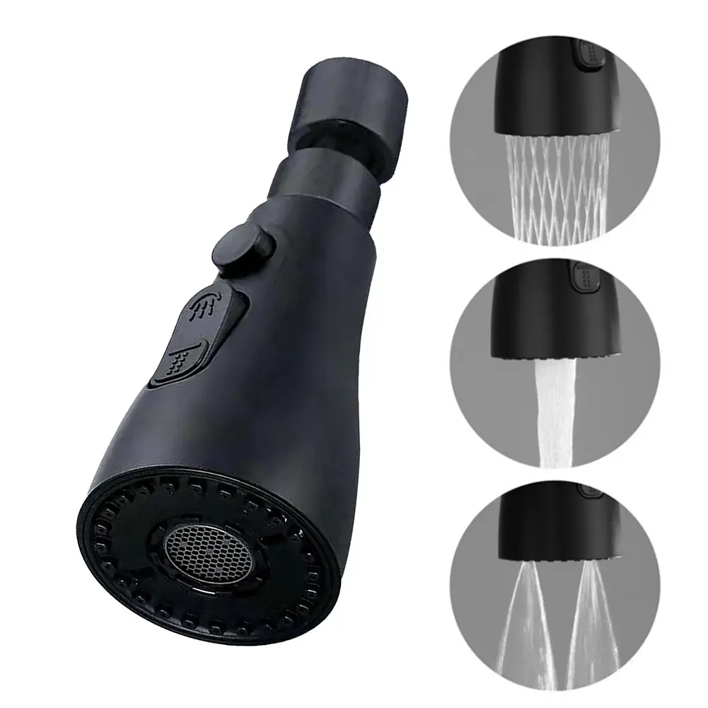 3-in-1 keukenkraanverlenger universeel 360 °   Draai uittrekbare keukenkraan Multi-mode sterke spoelverhoger keukenaccessoires