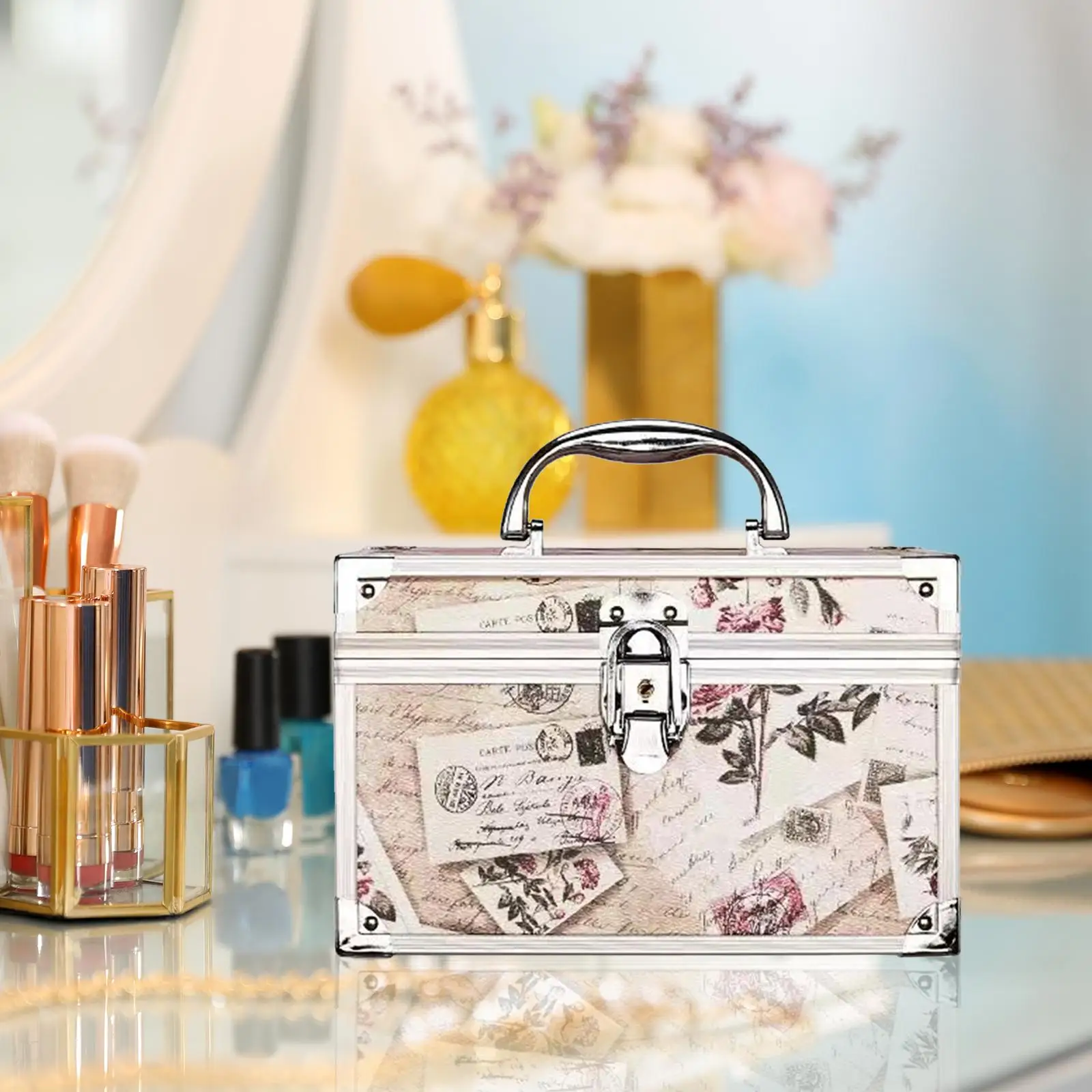 Cosmetic Storage Box Makeup Box Organizer for Travel Vanity Beauty Tool