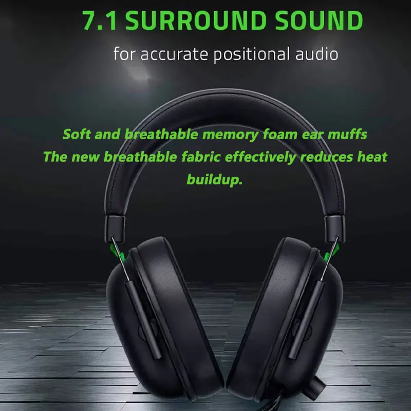 Razer BlackShark V2 X Wired Esports Headset Advanced Passive Noise Cancellation, 7.1 Surround Sound, Hyperclear Cardioid Mic