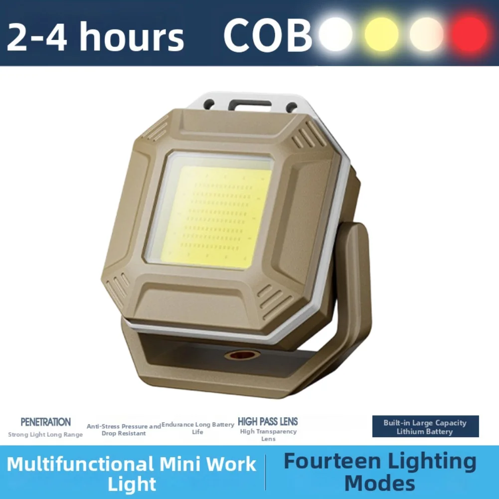 Magnetic Rechargeable Work Light with IPX5 Waterproof Rating and Multi Mode Lighting for Outdoor and Repair Use