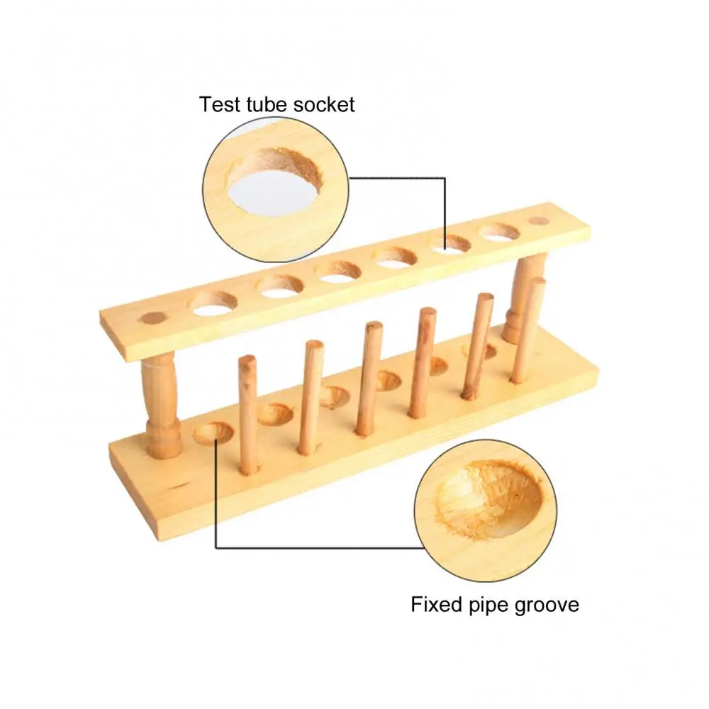 Soporte de madera para tubos de ensayo, estante de soporte de 6/8/10/12 agujeros para instrumentos de laboratorio