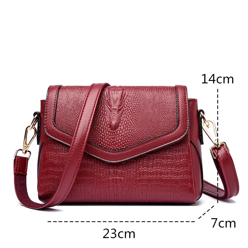 2023 New Brand Crocodile Leather Women Crossbody Bag Female Shoulder Messenger Bag Luxury High Quality Ladies Handbags and Purse