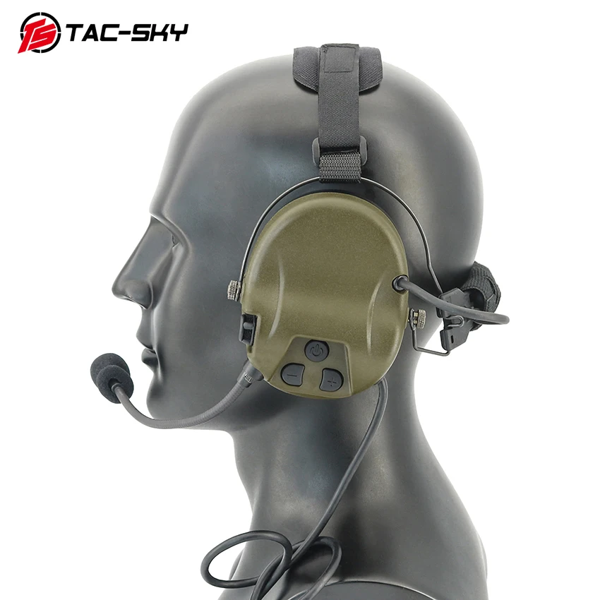 TS TAC-SKY Tactical Digital Chip DSP H302 Modular Headset Tactical Hearing Protection Noise Cancelling Pickup Headset