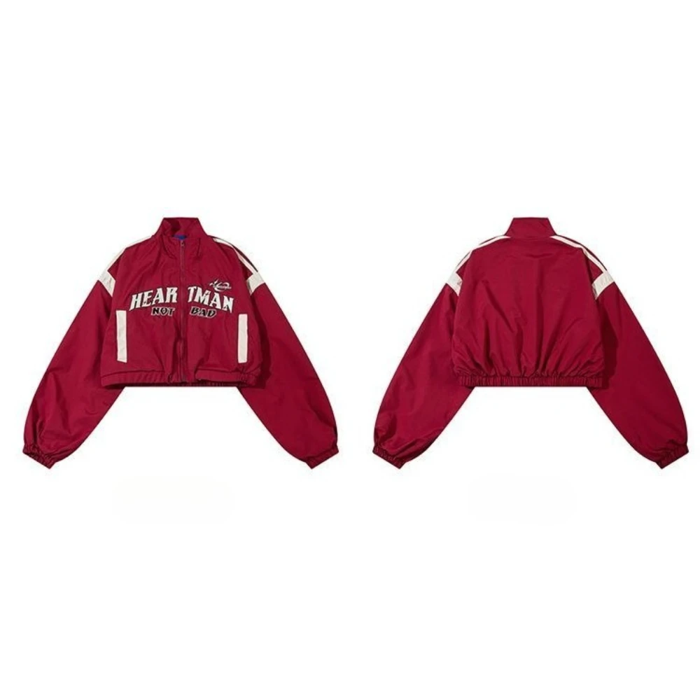 Women Cropped Motorcycle Jacket Spring Autumn Vintage Distressed Biker Coat Petite Casual Streetwear Couple Oversized Outerwear