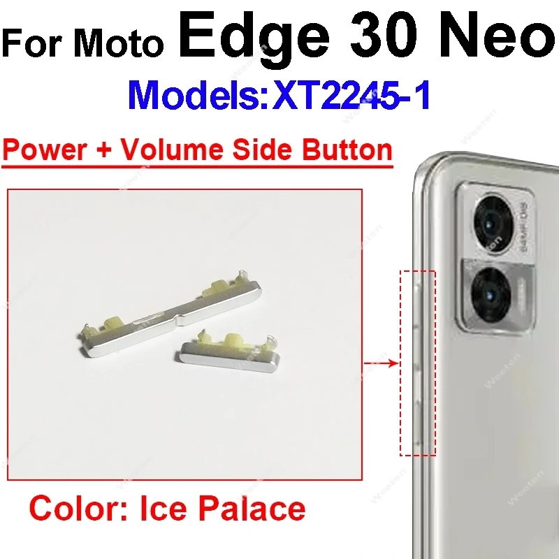 Pulsante del Volume di alimentazione per Motorola MOTO Edge 30 Neo Edge 30Neo On OFF Volume di alimentazione chiave laterale Flex Cable Parts