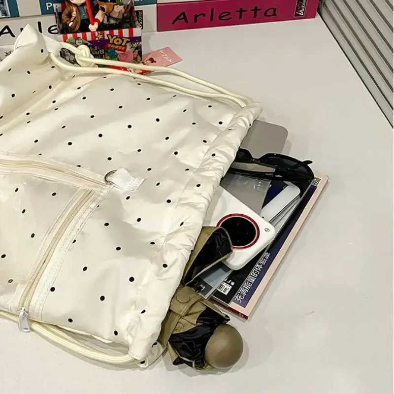 حقيبة شفافة خفيفة الوزن للتنقل وخالية من الألم، حقيبة ظهر جديدة من القماش برباط، حقيبة تخزين مطبوعة على شكل نجمة #6