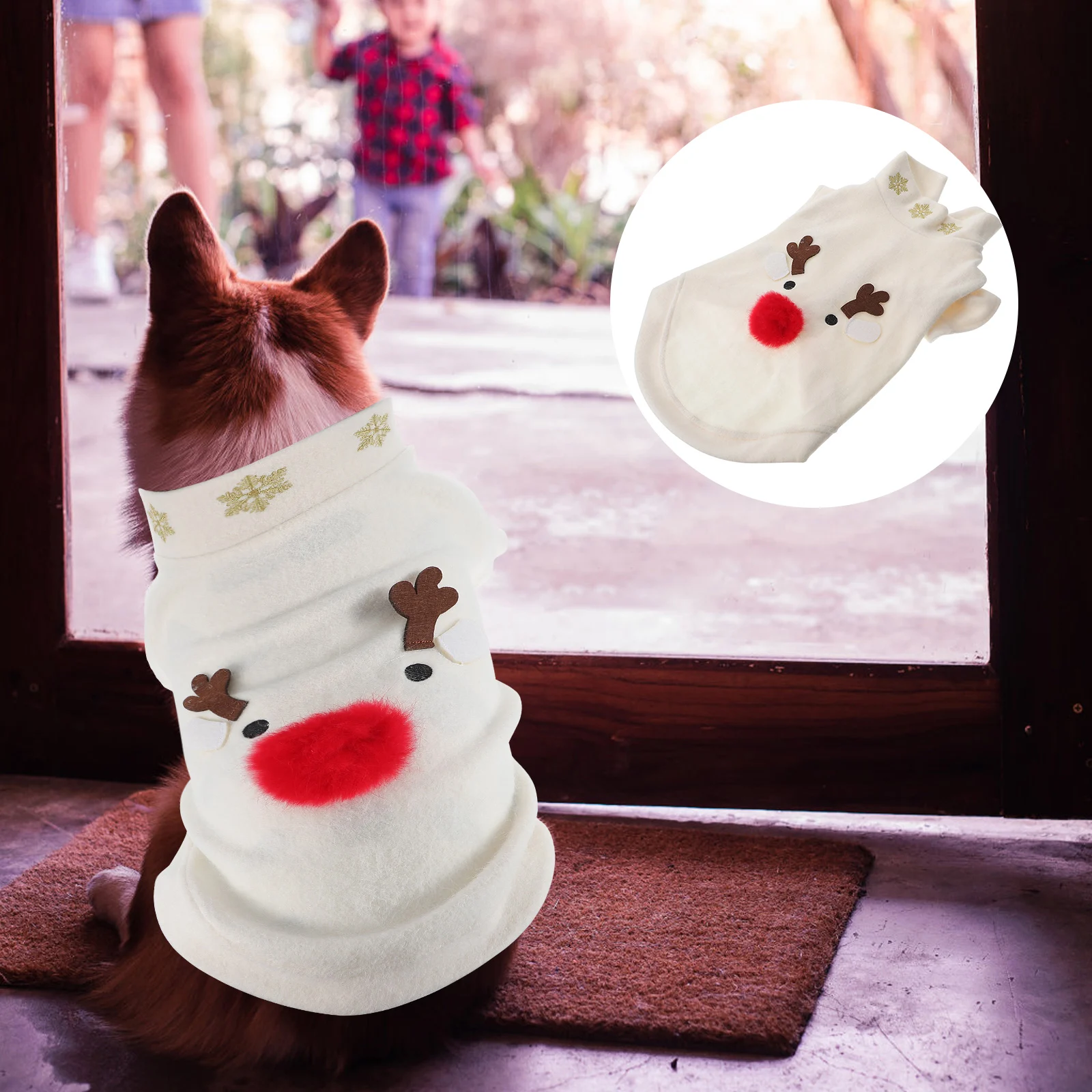 

Soft Comfortable Pet Dog Clothes Winter Coats Christmas Costume Elk Pattern Apparel Warm Stretchy Dog Costume for Small Medium