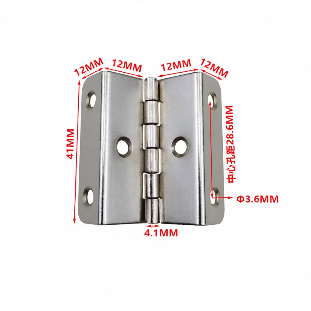 Iron Double Bend Hinge Four Fold Hardware For Cabinet Cupboard Door Jewelry Box Wood Case Craft Folding Leaf Connector