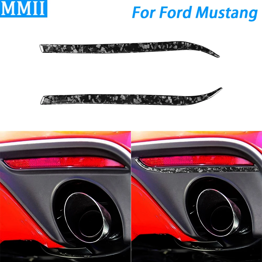 

For Ford Mustang 2015-2023 Forged Carbon Fiber Rear Fog Light Lamp Panel Decorative Strips Car Decoration Accessories Sticker