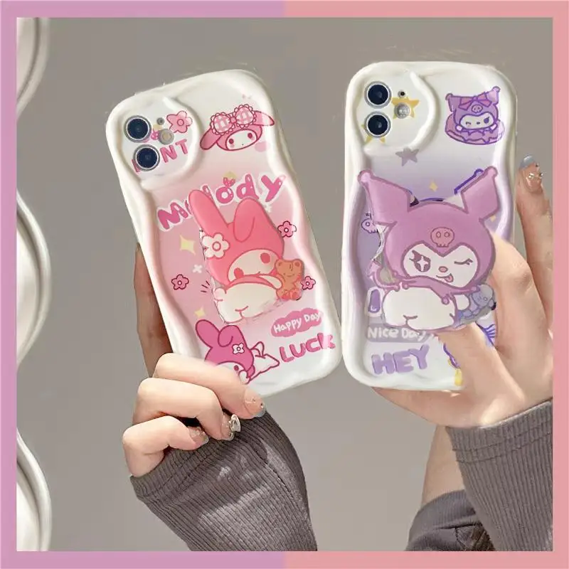 Kuromi Melody Holder Chain Case For Huawei P30 PRO Honor 90 5G 20 Nova 10SE 9SE 7SE 5T cover Sanrio Cute