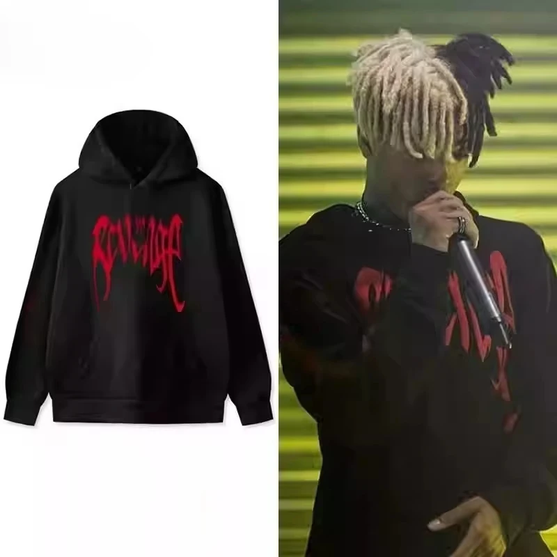 ヨーロッパとアメリカのリベンジ Xxxtentacion 同じスタイル XXX 記念男性と女性のヒップホップ フード付きラップ フード付きスウェットシャツ